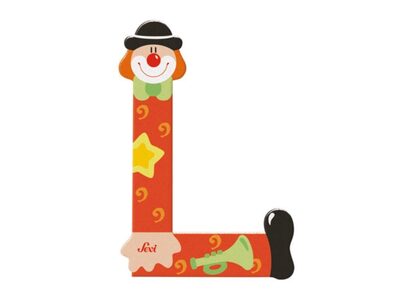 SEVI 81748 Holzbuchstabe L Clown 10 cm, sortiert