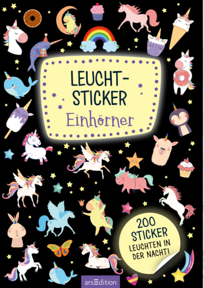 ARSEDITION 13126 Leucht-Sticker: Einhörner