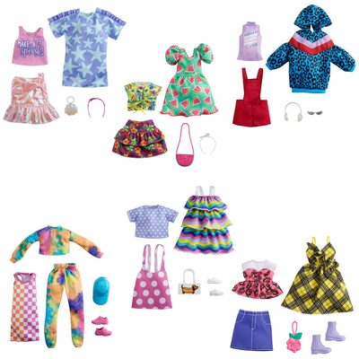 MATTEL GWF04 Barbie Moden 2 Outfits und 2 Accessoires für die Barbie Puppe, sortiert