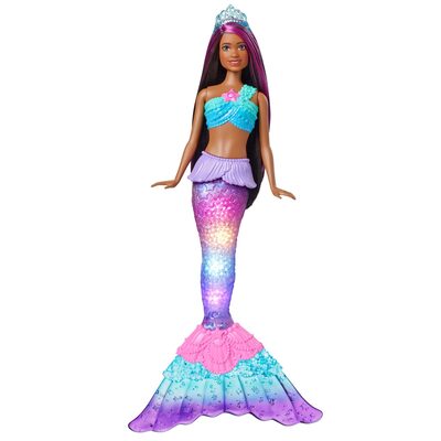 MATTEL HDJ37 Barbie Brooklyn Zauberlicht Meerjungfrau Puppe (leuchtet), Barbie Dreamtopia
