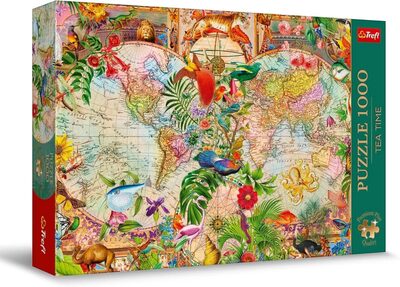 TREFL 12077 Puzzle1000 Teile Premium Plus Tea Time: Antike Weltkarte