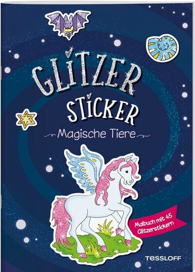 TESSLOFF 378864533 Glitzer-Sticker Malbuch Magische Tiere