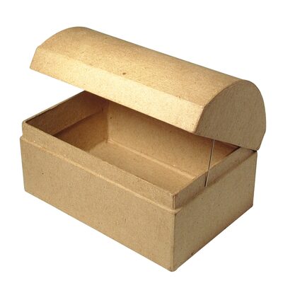 RAYHER 71750000 Pappmaché Box: Truhe FSC Recycled 100%, 12x8x7,5cm