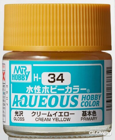 MR HOBBY - GUNZE H-034 Mr Hobby -Gunze Aqueous Hobby Colors (10 ml) Cream Yellow [30