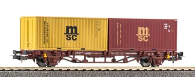 PIKO 27750 H0 Containertragwagen 2 x 20' MSC Container, FS, Ep. V