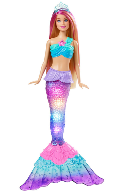 MATTEL HDJ36 Barbie Zauberlicht Meerjungfrau Puppe (leuchtet), Barbie Dreamtopia