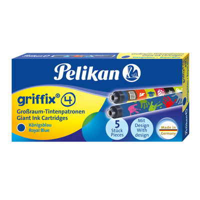 PELIKAN 960583 Pelikan griffix® Tintenpatronen bedruckt, Königsblau, 5 Stück