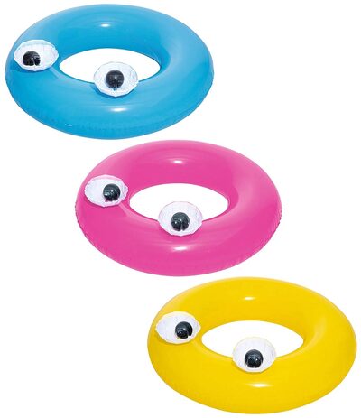 BESTWAY 36119 Schwimmring Big Eyes 'Glubschi', Ø 91 cm, farblich sortiert