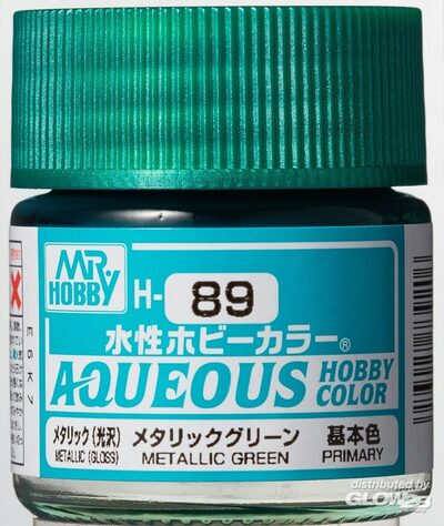 MR HOBBY - GUNZE H-089 Mr Hobby -Gunze Aqueous Hobby Colors (10 ml) Metallic Green [30