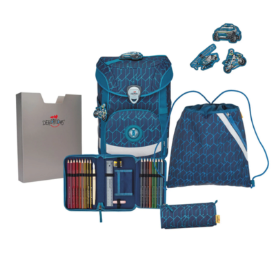 DERDIEDAS 8509154 5-teiliges Schulrucksack-Set Ergoflex Easy Blue Speed