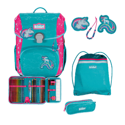 SCOUT S75460704100 Schulranzen-Set 4-teilig Unicorn Neo Superflash Extreme