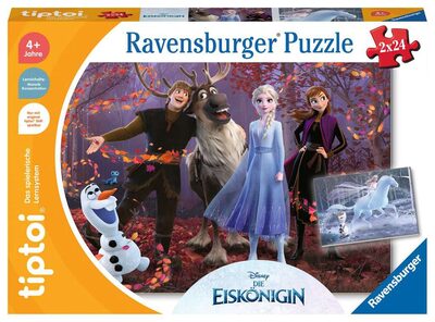 RAVENSBURGER 00134 tiptoi® Kinderpuzzle 2 x 24 Teile Puzzle für kleine Entdecker: Disney Die Eiskönigin
