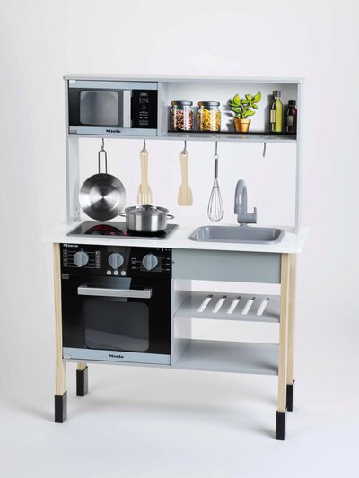 KLEIN 7199 Spielzeugküche, Miele, Holz (MDF), weiß, midi
