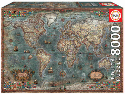 EDUCA 9218017 Antike Weltkarte 8000 Teile Puzzle