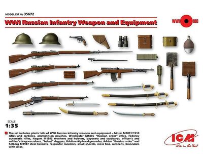 ICM 435672 1:35 WWI Russische Infanterie Waffen und Zubehör