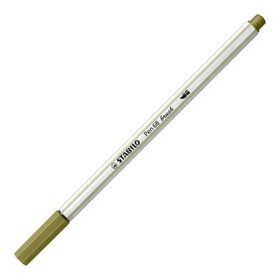 STABILO 568/37 Premium-Filzstift mit Pinselspitze für variable Strichstärken - STABILO Pen 68 brush - Einzelstift - schlammgrün