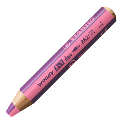 STABILO 882/334-370 Buntstift STABILO woody 3 in 1 duo Einzelstift - pink/erika