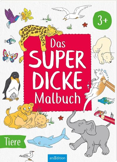 ARSEDITION 135621 Das superdicke Malbuch – Tiere