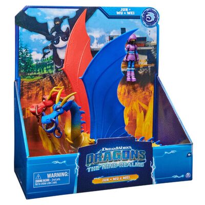 SPIN MASTER 43194 DreamWorks Dragons, große Wu und Wei- und Jun-Figur, The Nine Realms, Kinderspielzeug
