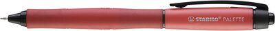 STABILO 268/40-01 Tintenroller mit Druckmechanik - STABILO PALETTE in rot - Strichbreite F (0,4 mm) - Einzelstift - Schreibfarbe rot