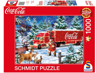 SCHMIDT SPIELE 57598 Erwachsenenpuzzle 1000 Teile Coca Cola: Christmas-Truck