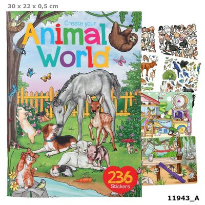 DEPESCHE 11943 Create your Animal World Malbuch mit Stickern