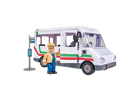 SIMBA 109251073 Feuerwehrmann Sam Trevors Bus mit Figur