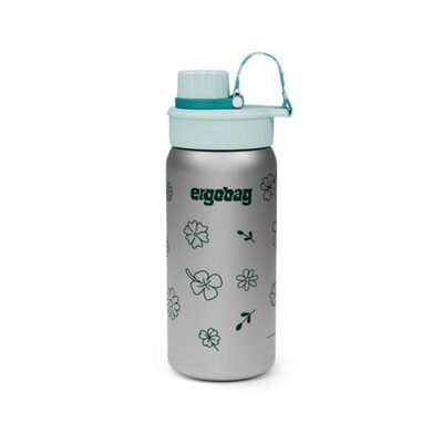 ERGOBAG 01071-20191-10 Edelstahl Trinkflasche Blumen, Türkis