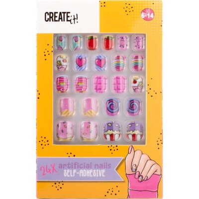 CANENCO 622021 Create it! Candy Künstliche Fingernägel, selbstklebend, sortiert