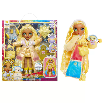 MGA 120858-EUC Rainbow High Winter Wonderland Doll- Sunny (Yellow)