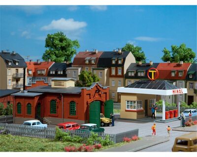 AUHAGEN 12227 H0 TT Tankstelle mit Kfz-Werkstatt