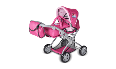 KNORRTOYS 61888 Puppenwagen Kyra - pink with butterfly