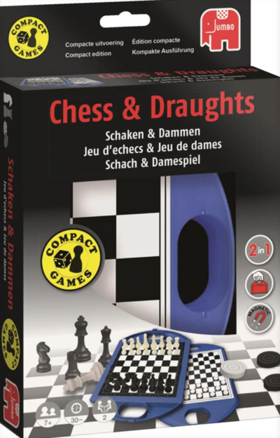 JUMBO SPIELE 12763 Schach und Dame - Kompaktspiel