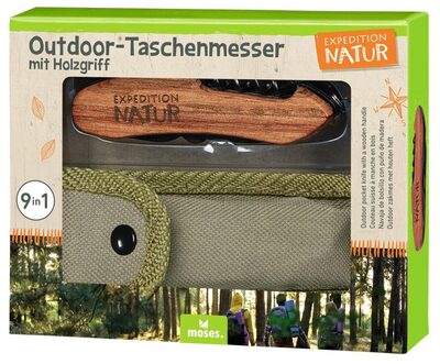 MOSES. VERLAG 9820 Expedition Natur Outdoor-Taschenmesser mit Holzgriff
