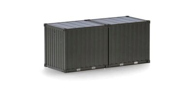HERPA 747103 1:87 2x 10ft Container 'Bundeswehr', Bronzegrün (unbedruckt)