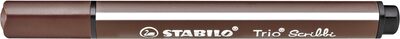 STABILO 368/945 Gefederter Dreikant-Filzstift - STABILO Trio Scribbi - Einzelstift - braun
