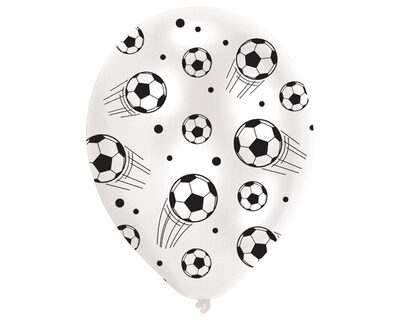 AMSCAN INT995704 6 Latex Balloons All Round Printed Football 27.5 cm/11''