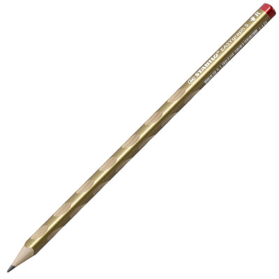 STABILO 326/20-HB Schmaler Dreikant-Bleistift für Rechtshänder - STABILO EASYgraph S Metallic Edition in Gold - Einzelstift - Härtegrad HB