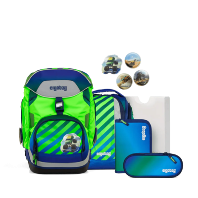 ERGOBAG 01304-90161-11 Schulranzen-Set TruckBär pack, Blau, Grün