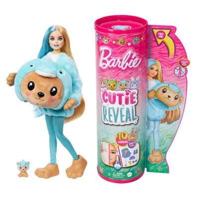 MATTEL HRK25 Barbie Cutie Reveal Barbie Costume Cuties Series - Teddy Dolphin - in Überraschungsbox