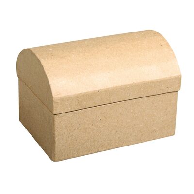 RAYHER 71915000 Pappmaché Box: Truhe FSC Recycled 100 %, 8 x 5,5 x 5,5 cm