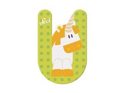 SEVI 83021 Tier Holzbuchstabe 10 cm, U-nicorn, Türbuchstabe für das Kinderzimmer