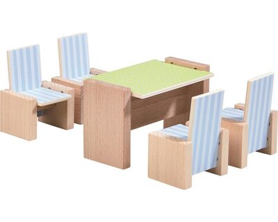HABA 303839 Little Friends – Puppenhaus-Möbel Esszimmer