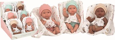 idee+spiel 60756 Arias - Babypuppe Calin mit Babytrage, sortiert