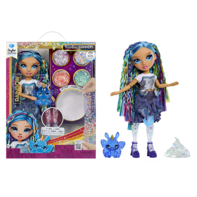 MGA 122418-EU Rainbow High Rainbow Shimmers with Slime Fashion Doll - Skyler (blue)