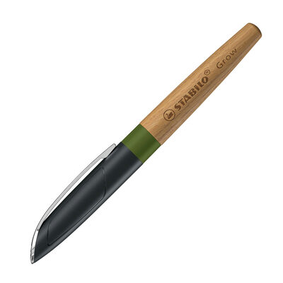 STABILO 5171/1-41 Klimaneutraler Füller - STABILO Grow in moosgrün/Eiche - Einzelstift - inklusive Patrone
