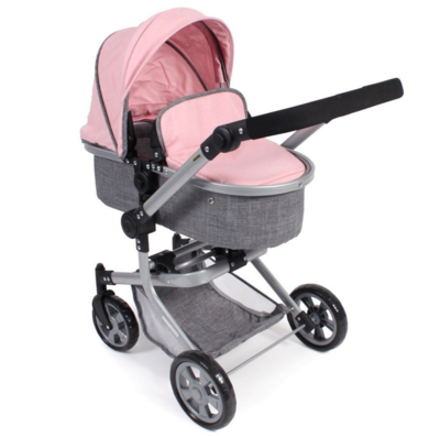 CHIC2000 595-15 Kombi-Puppenwagen MIKA Melange grau-rosa