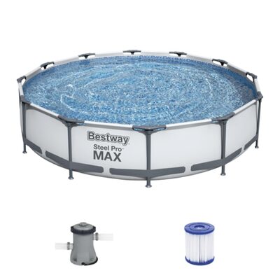 BESTWAY 56416 Frame Pool “Steel Pro™” Set mit Filterpumpe 366 x 76 cm