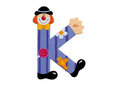 SEVI 81747 Holzbuchstabe K Clown 10 cm, sortiert