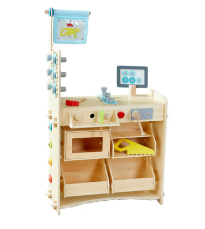 HABA 2011830001 Creative Play 3 in 1 – Spielküche, Kaufladen & Werkstatt für Kinder